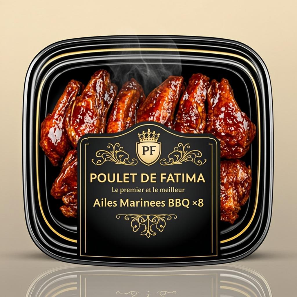 Ailes Marinées BBQ ×8 — Poulet de Fatima