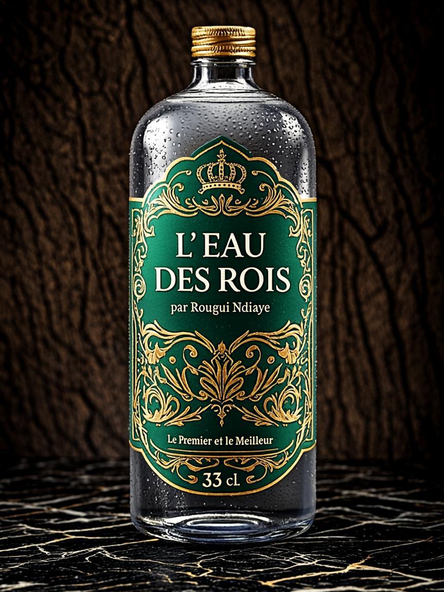 Bouteille 33cl — L'EAU DES ROIS — par Rougui Ndiaye